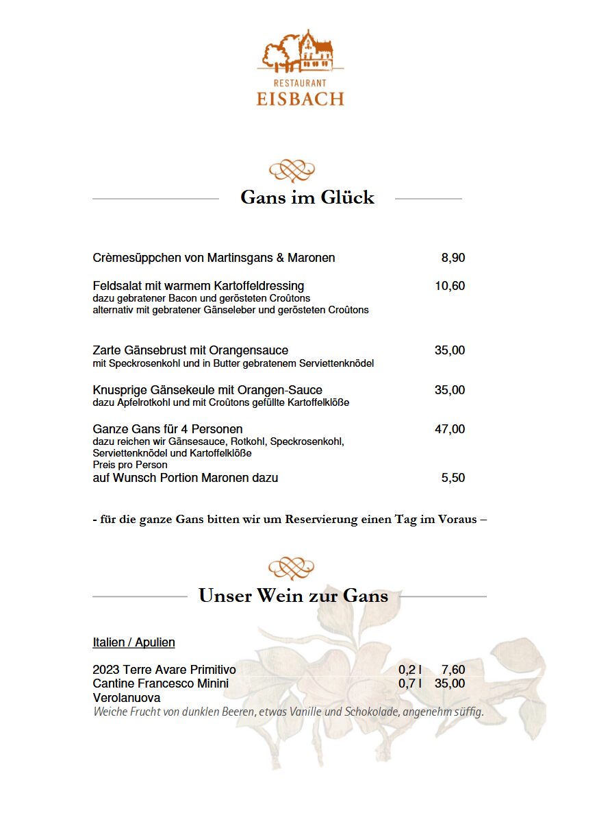 Screenshot 2025-11-05 at 17-39-55 25_gänseeinleger - 25_gänseeinleger-1.pdf Ein deutsches Restaurantmenü mit Gänsegerichten, Beilagen und Weinoptionen, mit Preisangaben zu jedem Gericht.